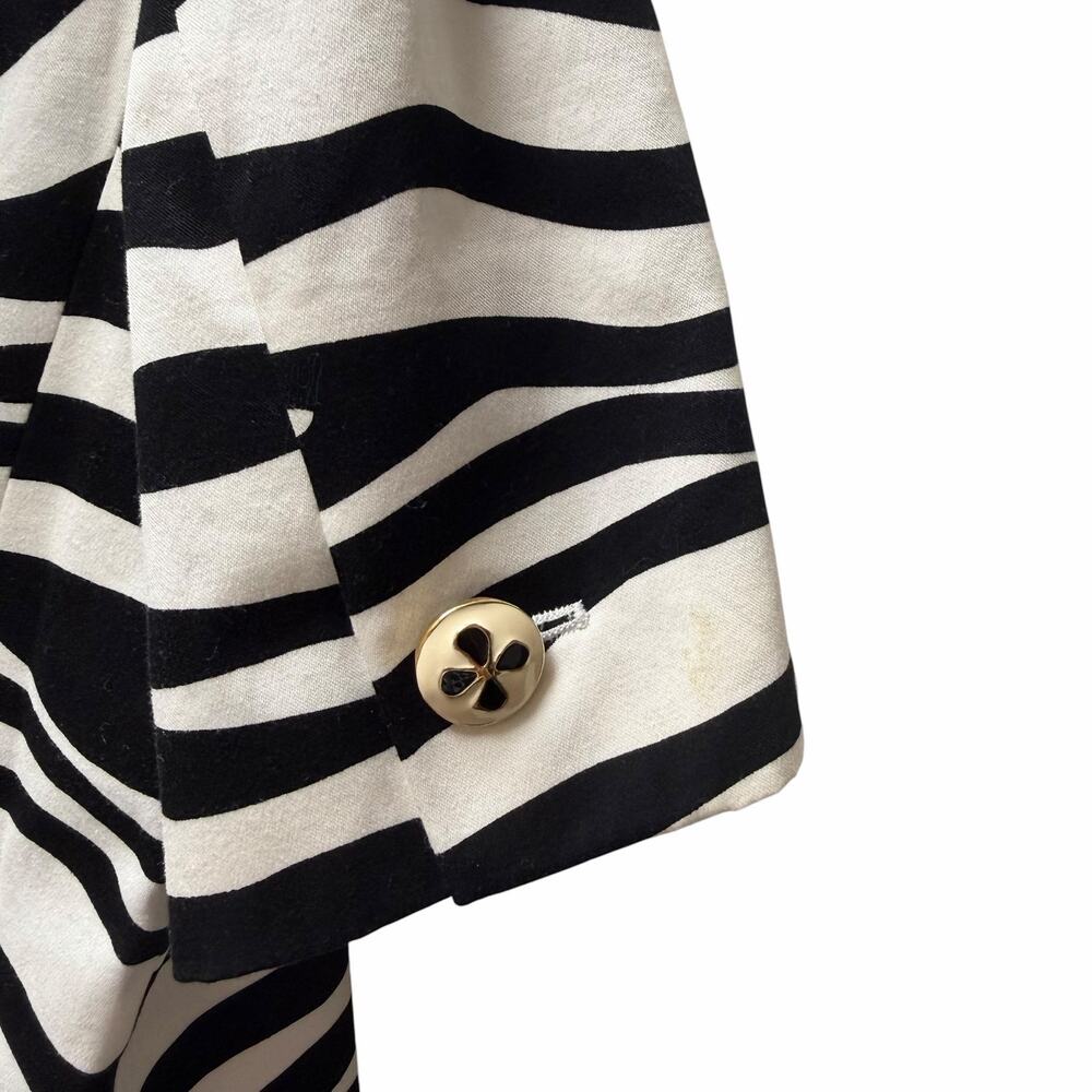 Vintage Escada Margaretha Ley Black White Zebra Print Short Sleeve Jacket US 8 - Picture 11 of 13